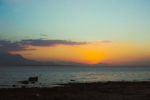 山, 日落, 水 的 免費圖庫相片
