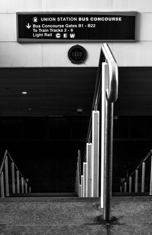Darmowe zdjęcie z galerii z bw, czarno-biała fotografia, czarno-białe schody