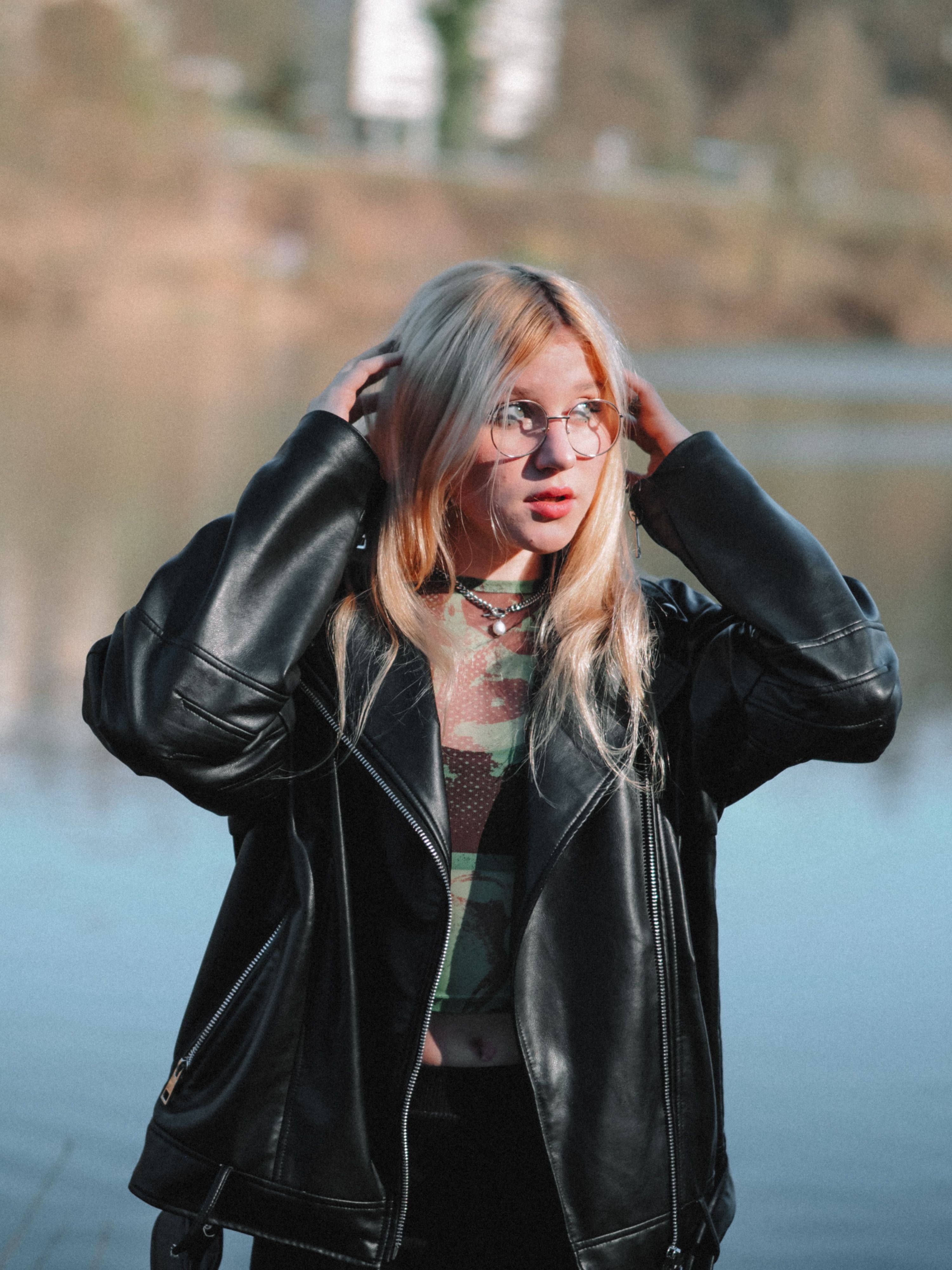 Portrait of a Girl in a Leather Jacket · Free Stock Photo