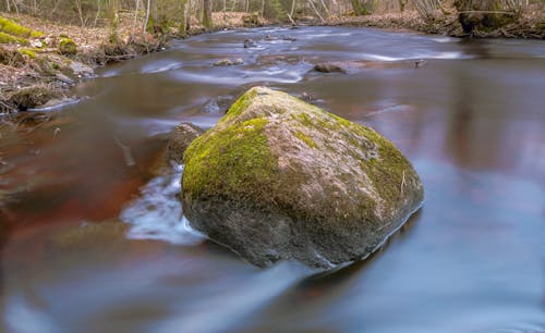 Kostenloses Stock Foto zu bach, bewegungsunschärfe, fels