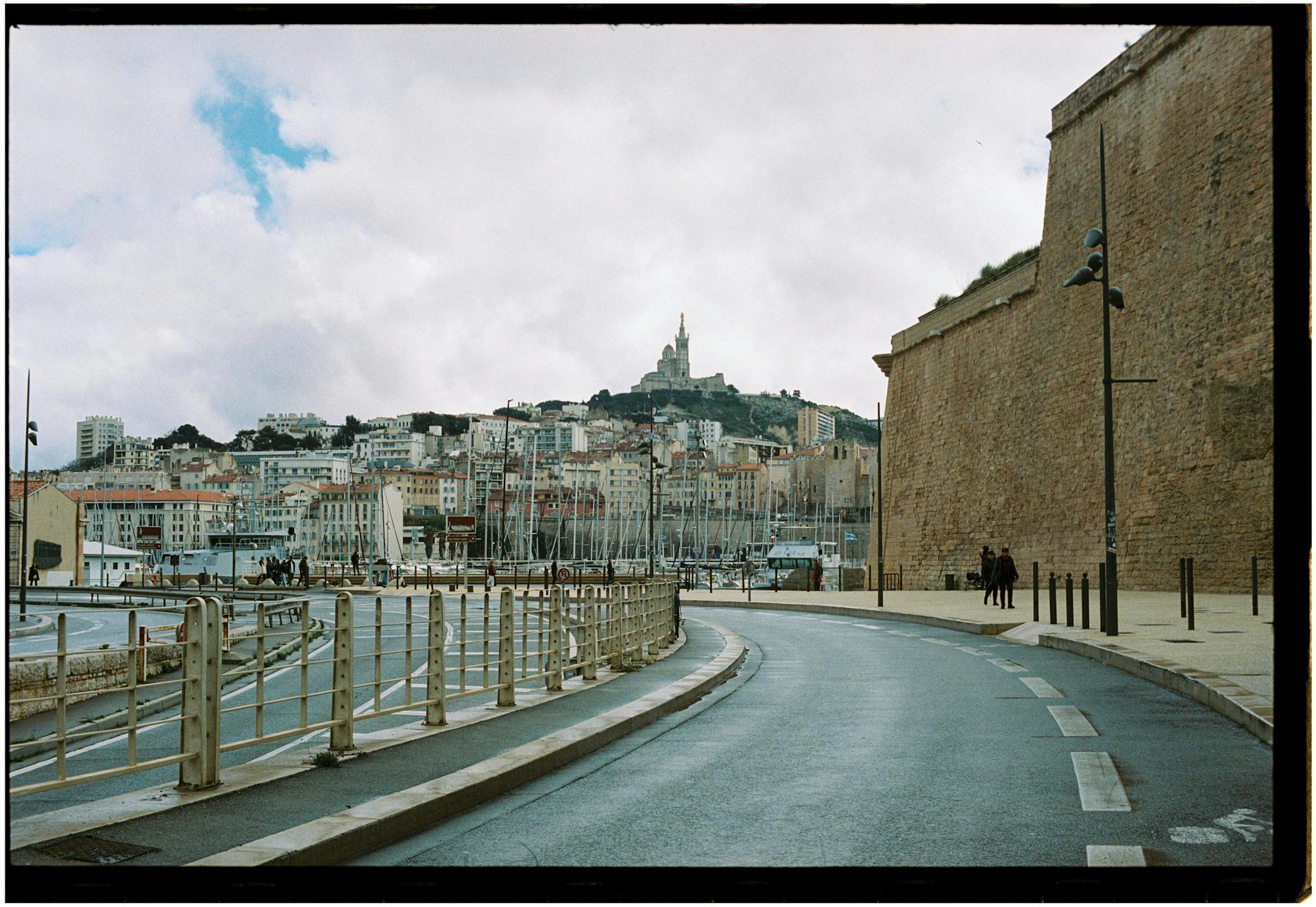 Marseille with the Basilica of Notre-Dame de la Garde on the Hill