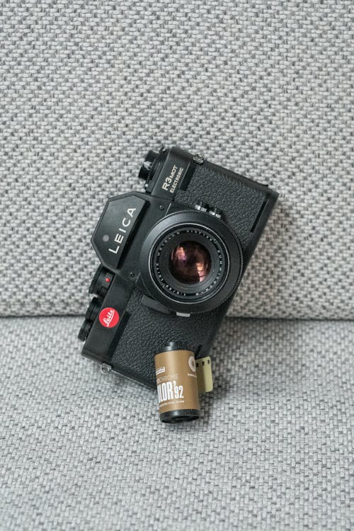 A camera with a lens attached to it
