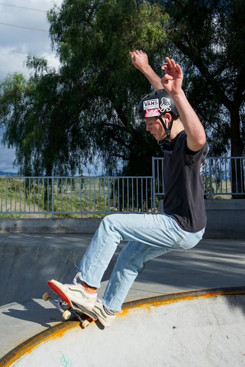 A man on a skateboard doing a trick