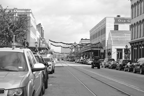 View of Decorations on the Streets of Galveston, Texas, USA