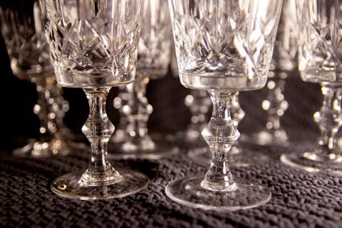 A set of six crystal goblets