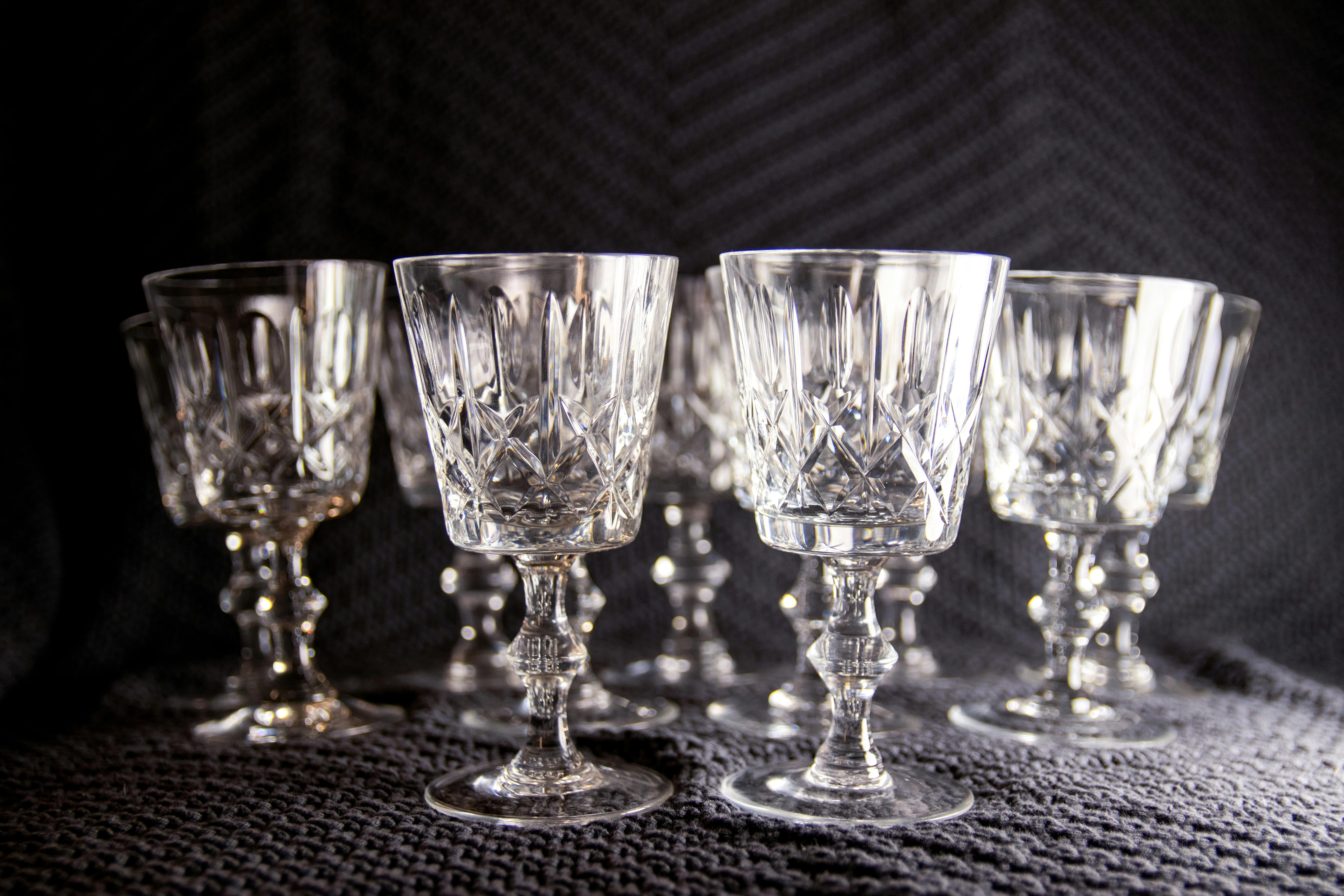 A set of six crystal goblets
