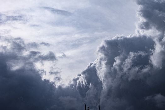 A powerful stormy cloud formation dominates the sky in this dramatic cloudscape.