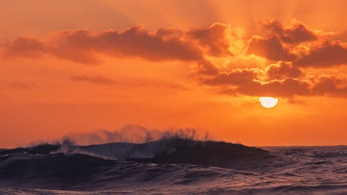 Free stock photo of beach sunset, clouds, dusk