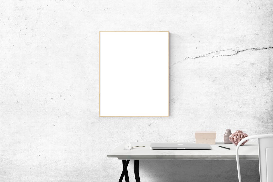 Free Blank Frame Above Table Stock Photo