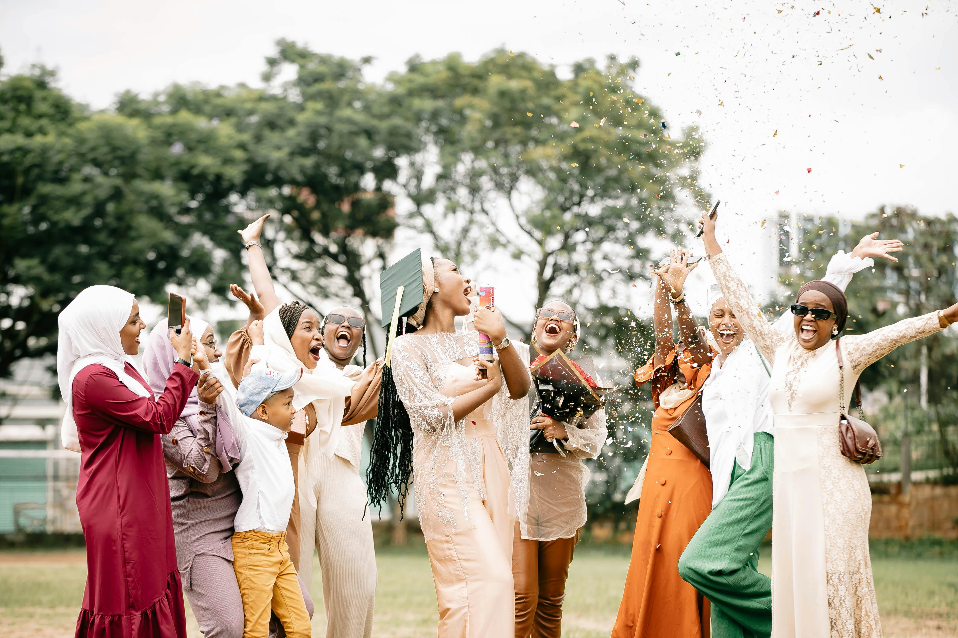 joyful mother's day celebration with diverse women celebrating together