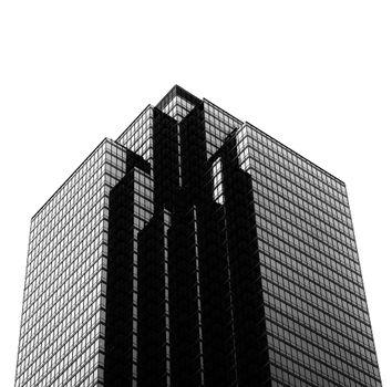 Stunning black and white shot of a Dallas skyscraper highlighting urban architecture.