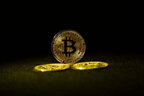 Free Golden Bitcoin Coins Stock Photo