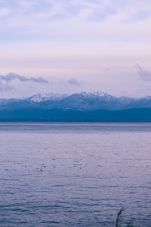 Photos gratuites de chaîne de montagnes, couvert de neige, lac