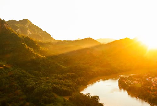 太陽, 山谷, 日落 的 免费素材图片