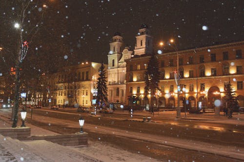 снег идет, 冬季城市, 城市摄影 的 免费素材图片