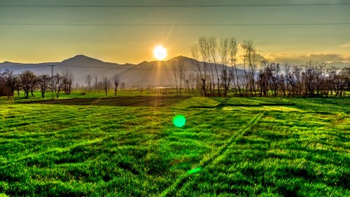 Golden Hour View Op De Berg