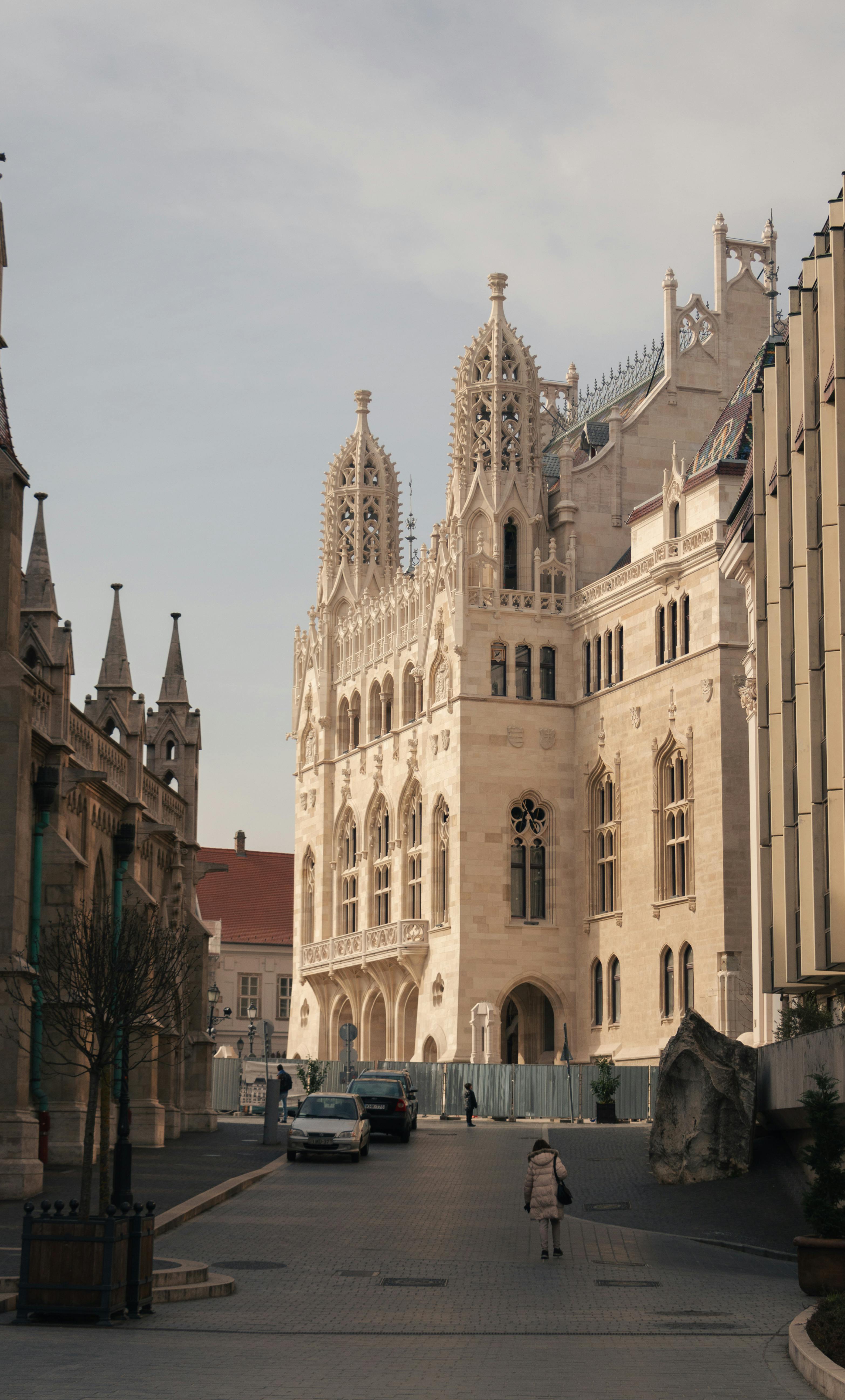 Explore the historic Gothic architecture in Budapest's Castle District.