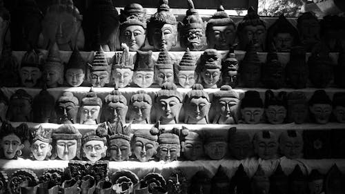 Δωρεάν στοκ φωτογραφιών με αγάλματα, ασπρόμαυρο, Βούδας