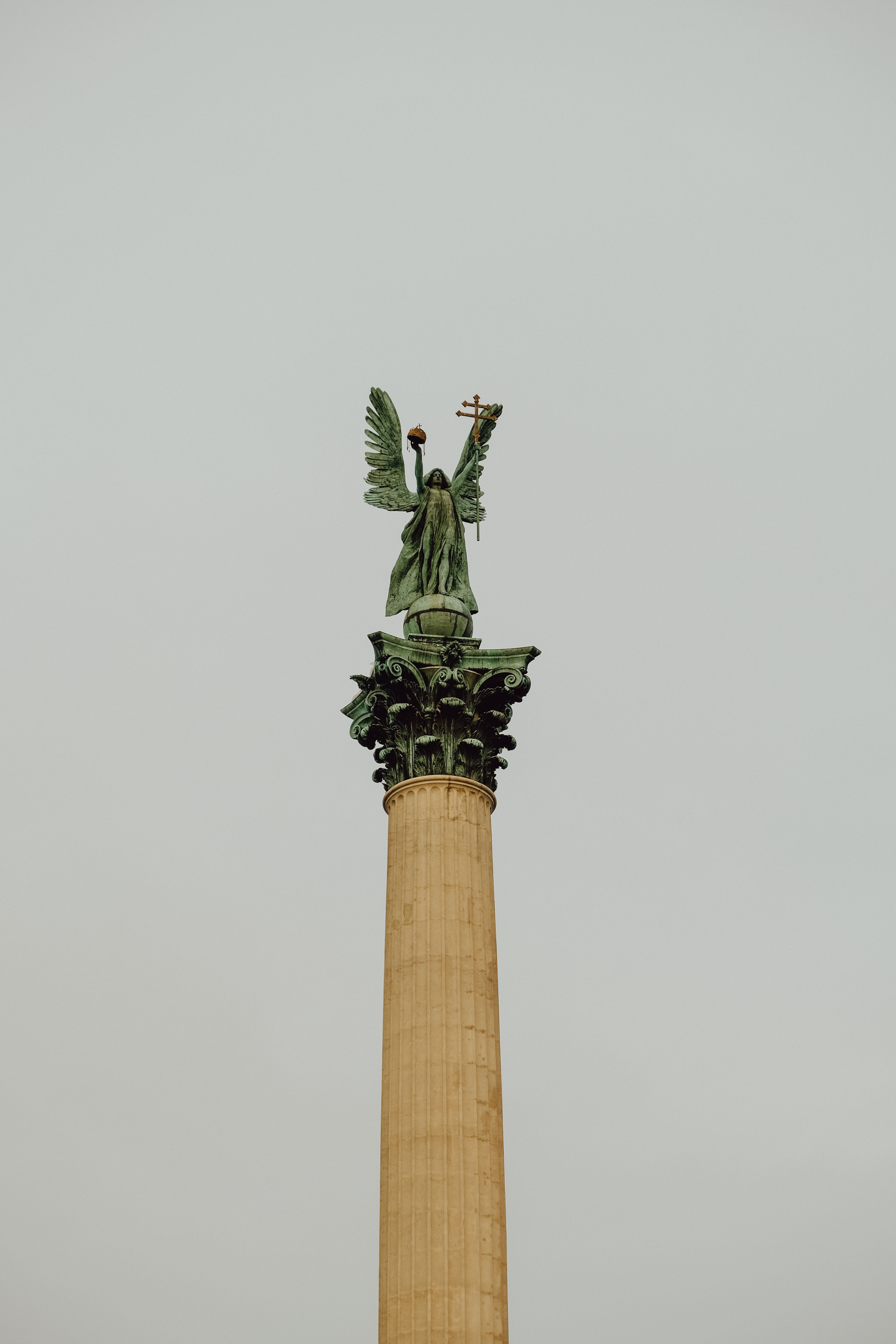Statue of Angel on Tall Column · Free Stock Photo