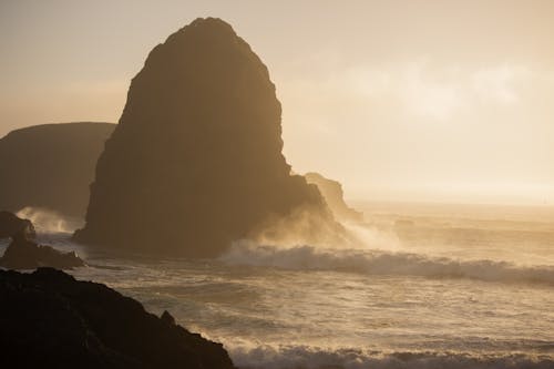 岩石層, 岸, 日没の無料の写真素材