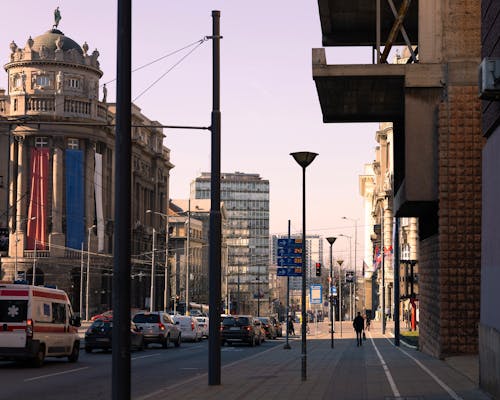 Free stock photo of apartment buildings, architectural building, city street