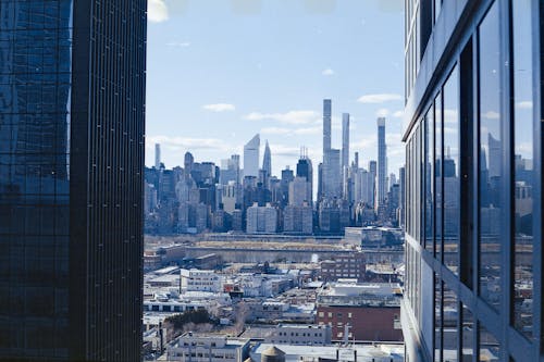 Skyline of Downtown Manhattan in New York City, New York, USA