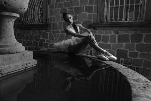 Základová fotografie zdarma na téma balet, černobílý, fontána