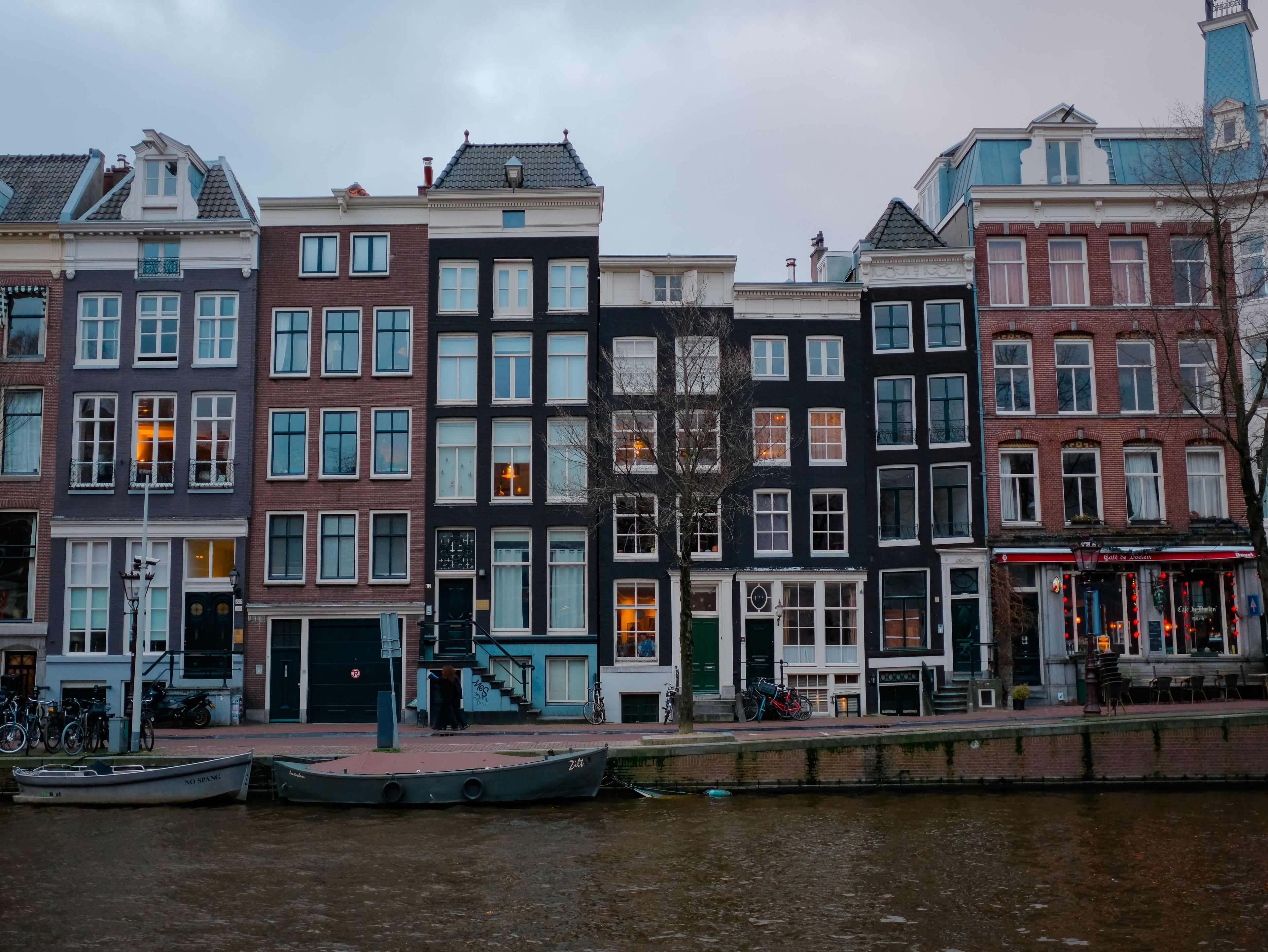 Hotel Estheréa's 17th-century facade on the Singel canal in Amsterdam's Canal Belt