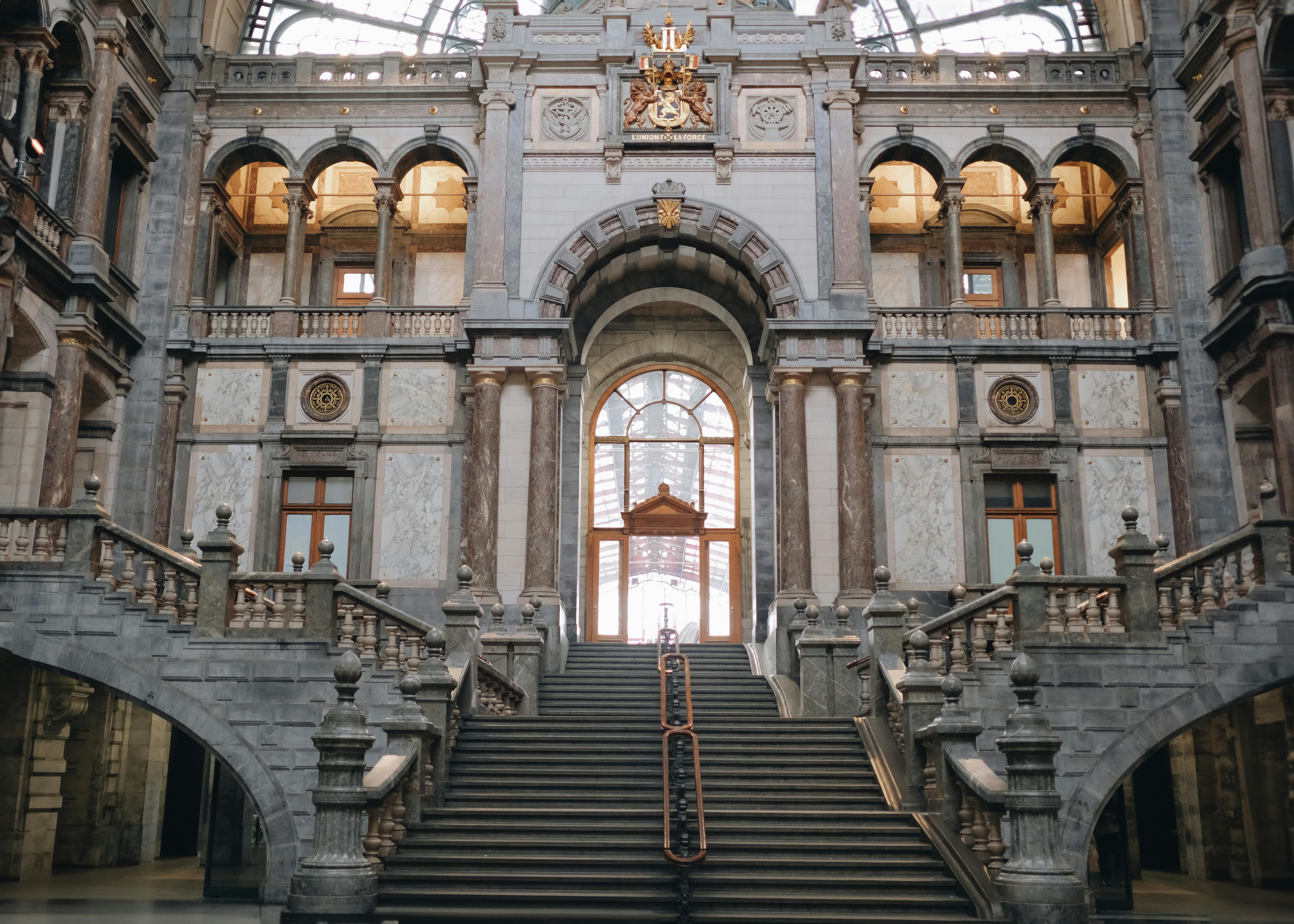 Brussels scenery with Grand Place and summer flowers