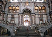 Explore the majestic architecture of Antwerp Central Station's grand hall in Belgium.