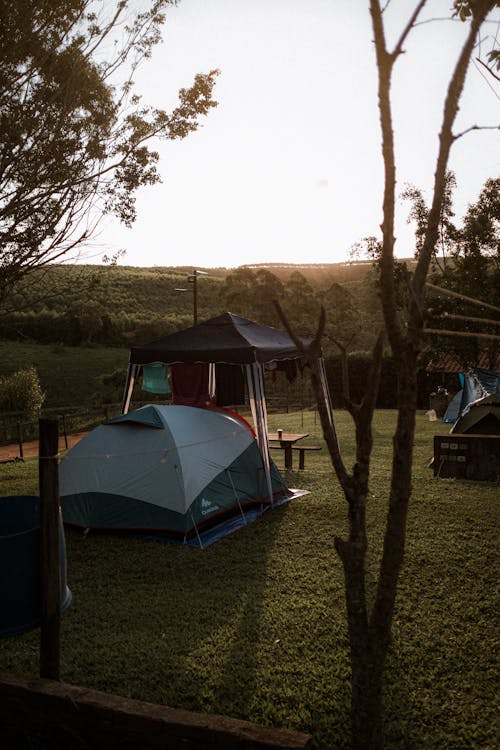 垂直拍攝, 帳篷, 日落 的 免費圖庫相片