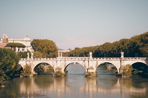 The bridge over the river tiber in rome