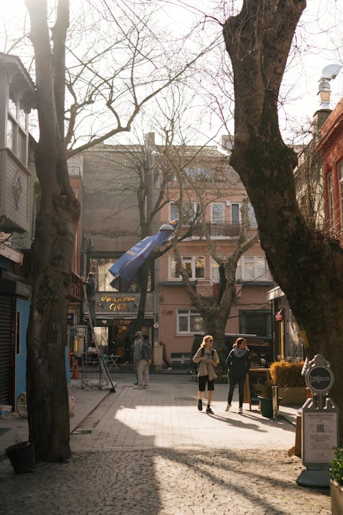 People Walking on Street in Kuzguncuk in Istanbul