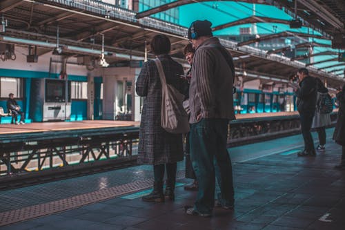 Free Photo of People Waiting at Train Station Stock Photo