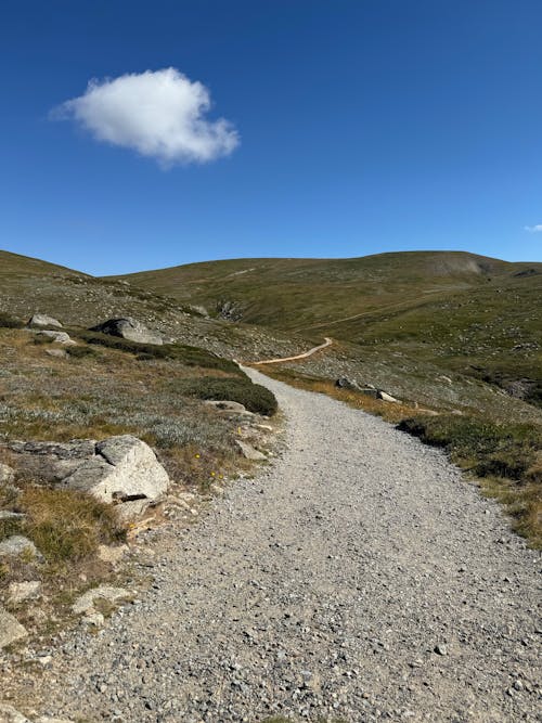 Gravel Pathway on Hills with Grass