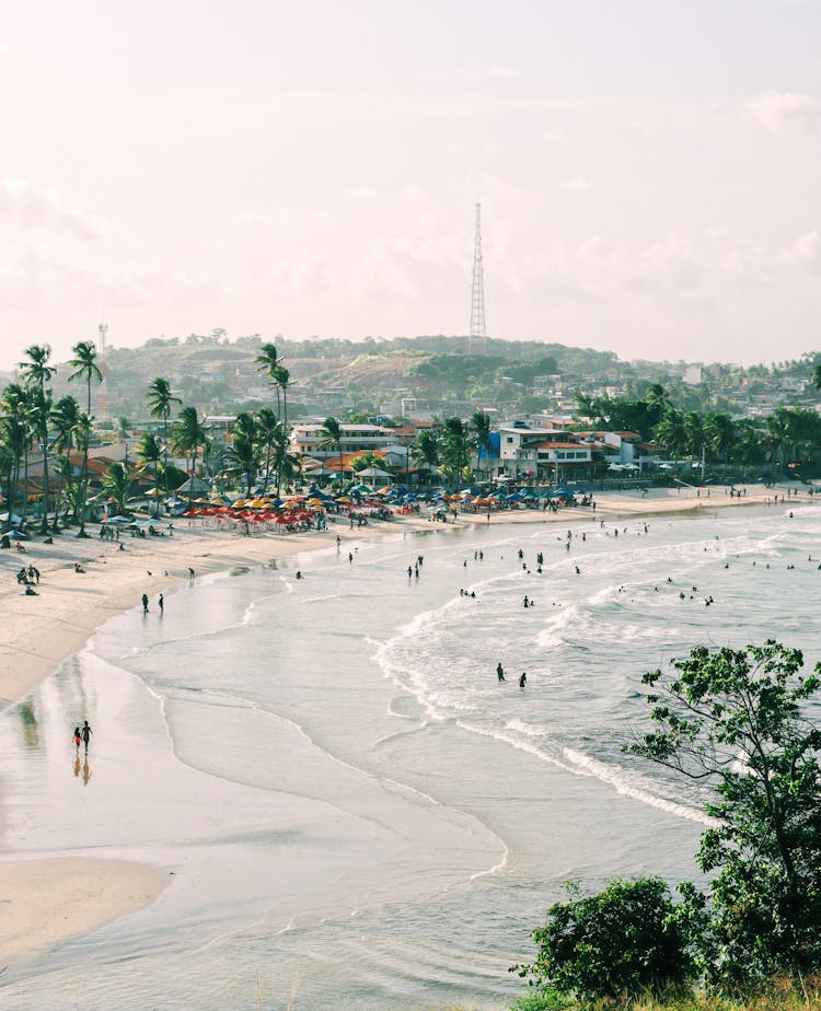 People On Beach On Sea Coast