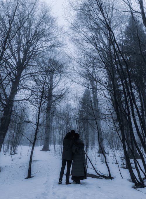 Couple in Park in Winter