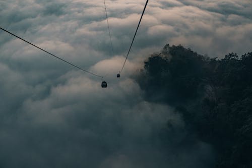 ağaçlar, bulut görünümü, bulutların üstünde içeren Ücretsiz stok fotoğraf