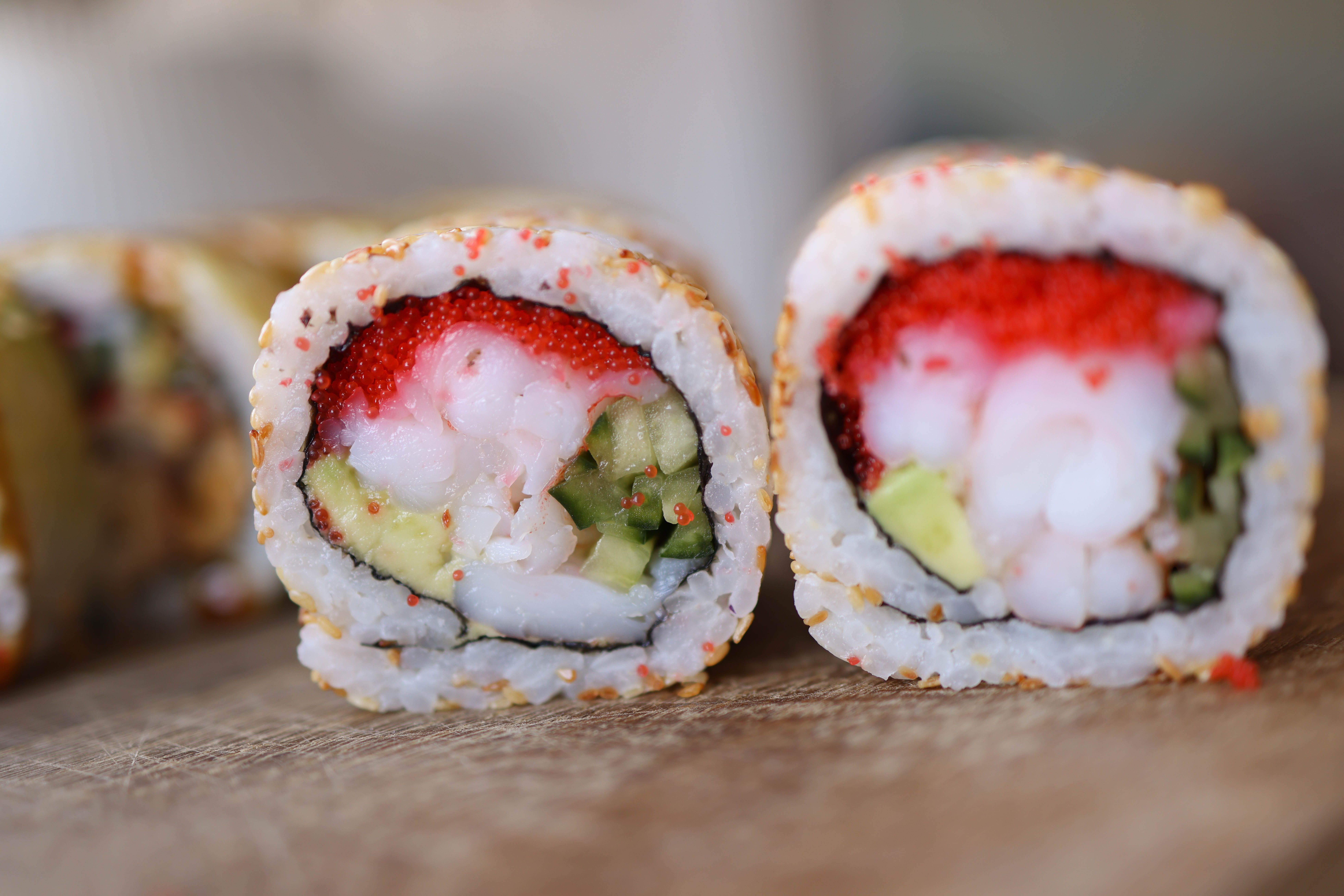 Ginger-Scallion Sushi with Garlic Greens