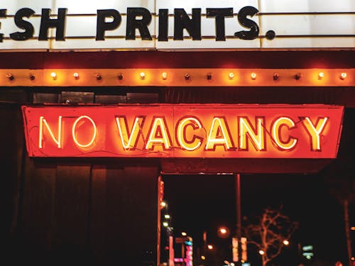 Free No Vacancy Neon Light Sign Stock Photo