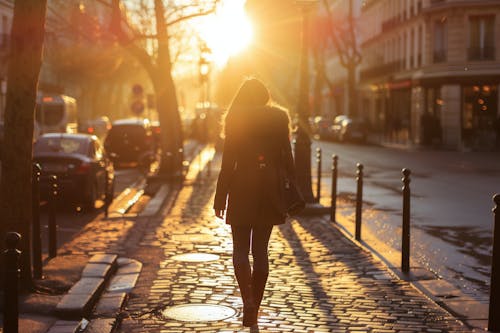 Walking in the Parisian morning sun