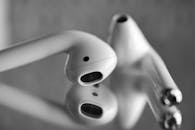 Black and White Photography of Airpods