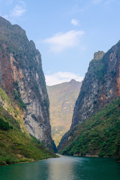 垂直ショット, 山岳, 峡谷の無料の写真素材