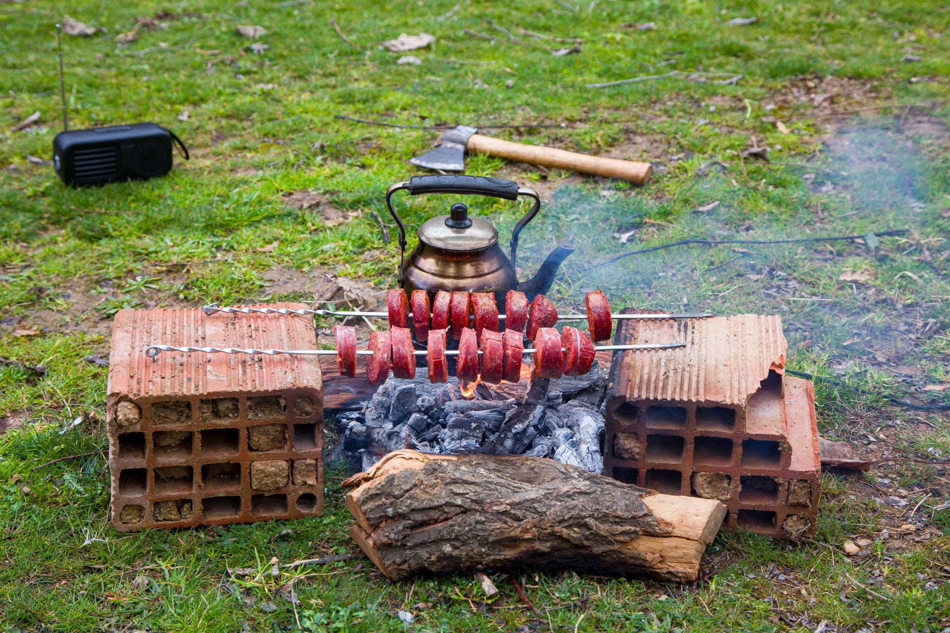 Meat by the Fireplace