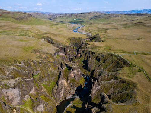 คลังภาพถ่ายฟรี ของ fjaðrárgljúfur, การก่อตัวของหิน, การท่องเที่ยว