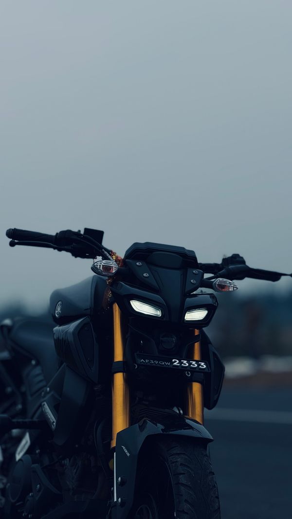 Black sports motorcycle