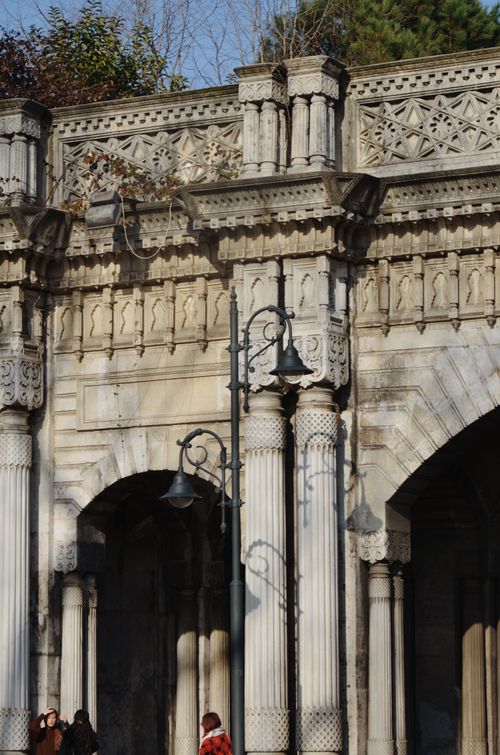 Free Close-up of neoclassical facade in Istanbul, showcasing intricate stonework and design. Stock Photo