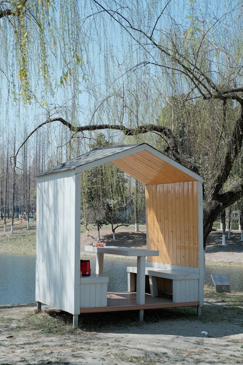 公園, 垂直拍摄, 小屋 的 免费素材图片