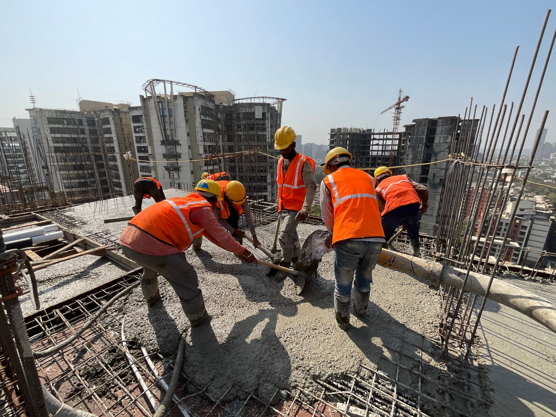 Concrete placement on a multi-storey residential building
