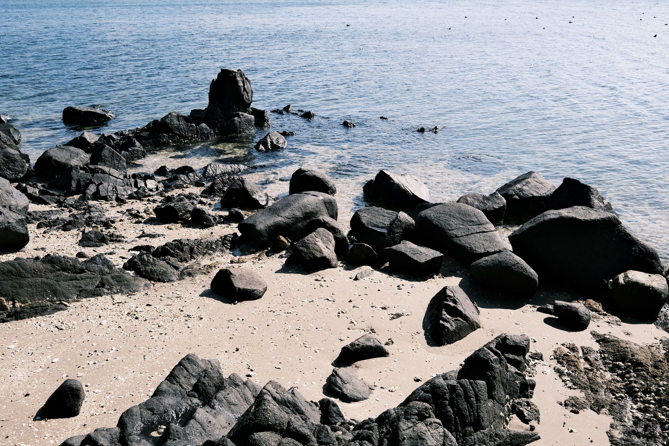 Japanese Seaside Rocks Rocks on Sand on Ocean Shore in Japan · Free Stock Photo